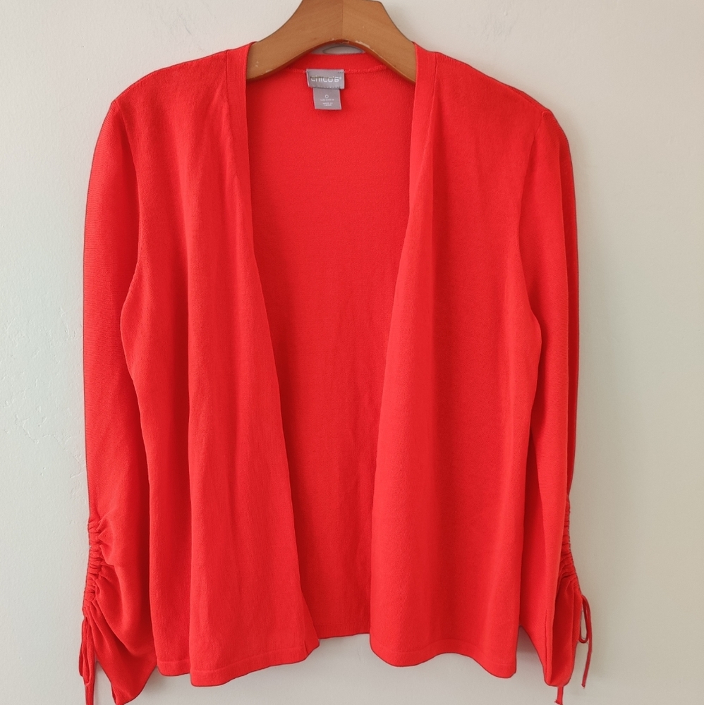 Chico's Light Weight Crimson Red Cardigan